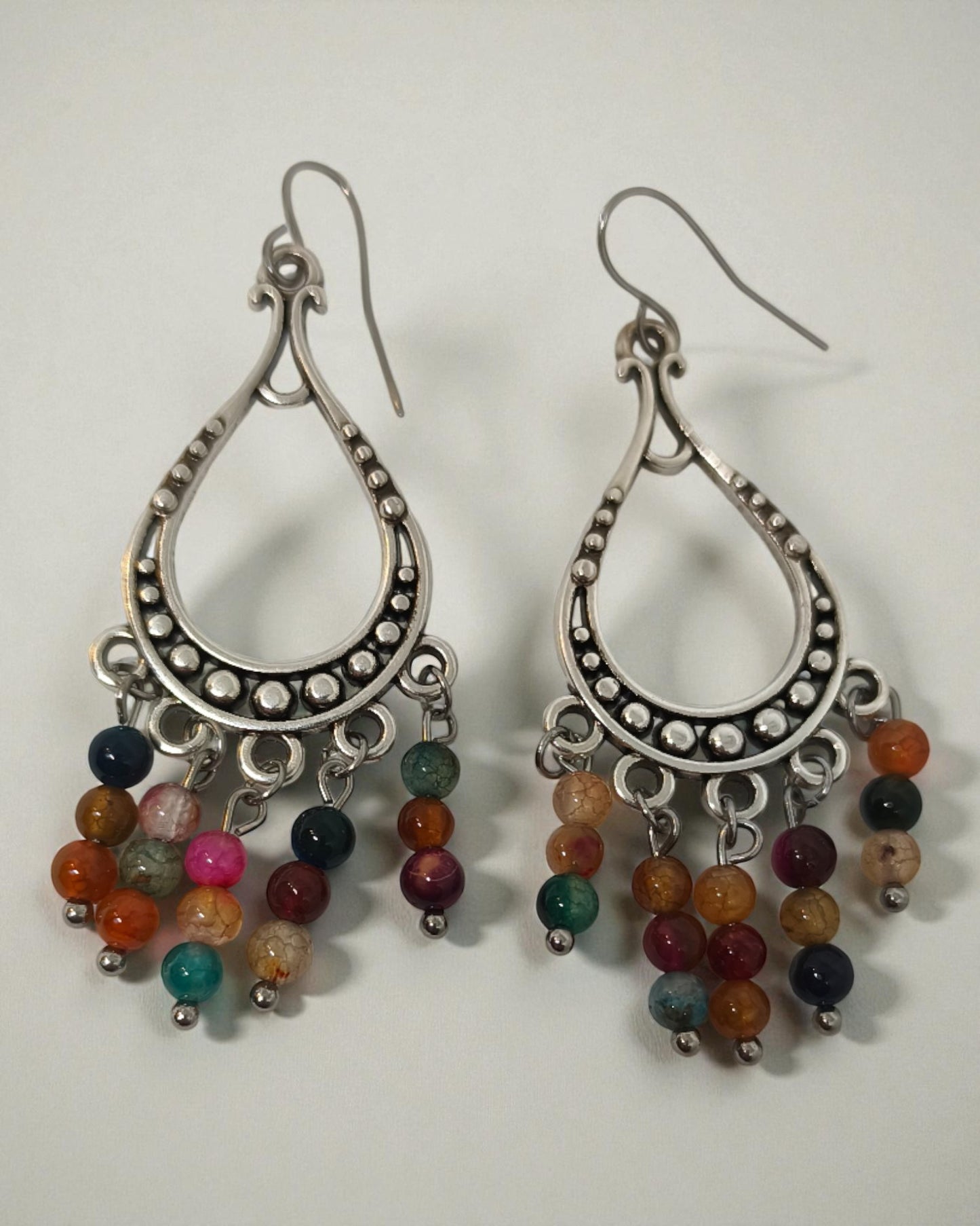 Σκουλαρίκια με Πολύχρωμες Πέτρες