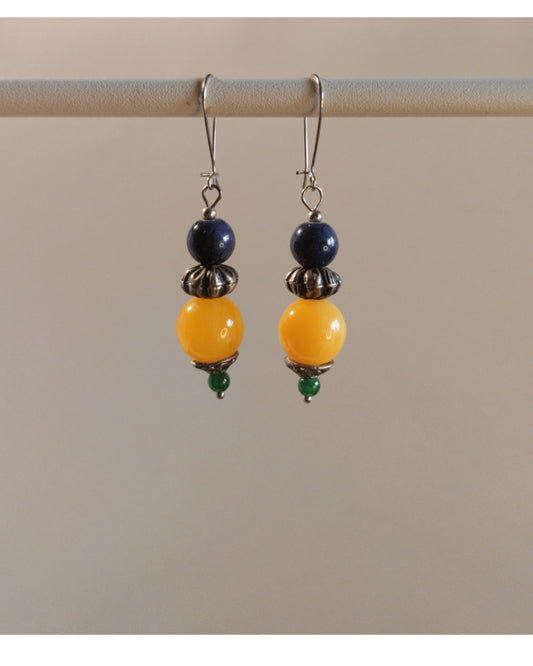 Πολύχρωμα Σκουλαρίκια με Γυάλινες Χάντρες