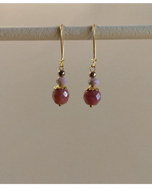 Σκουλαρίκια Βυσσινί Λιλά