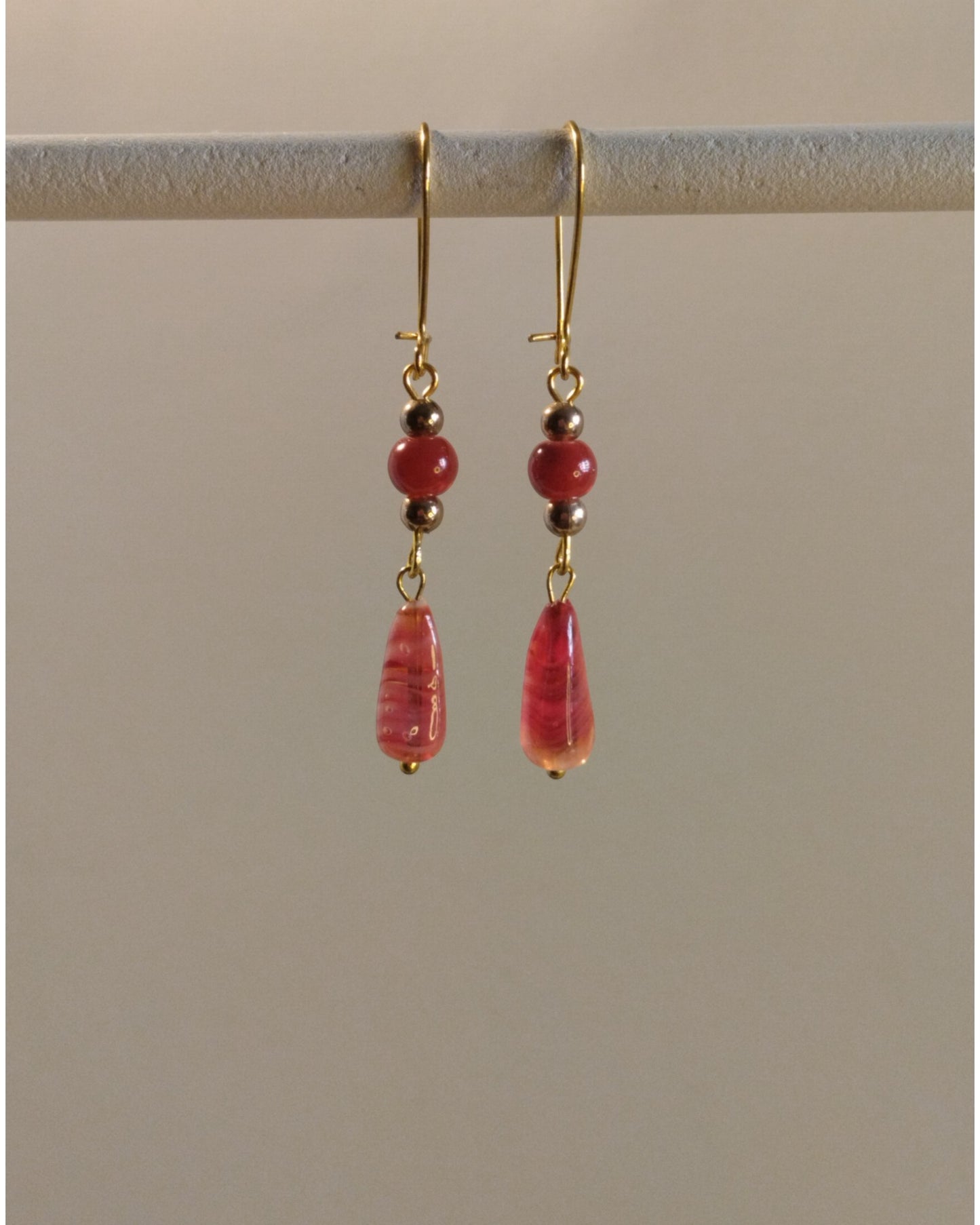 Σκουλαρίκια Βυσσινί Πέτρες