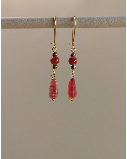 Σκουλαρίκια Βυσσινί Πέτρες