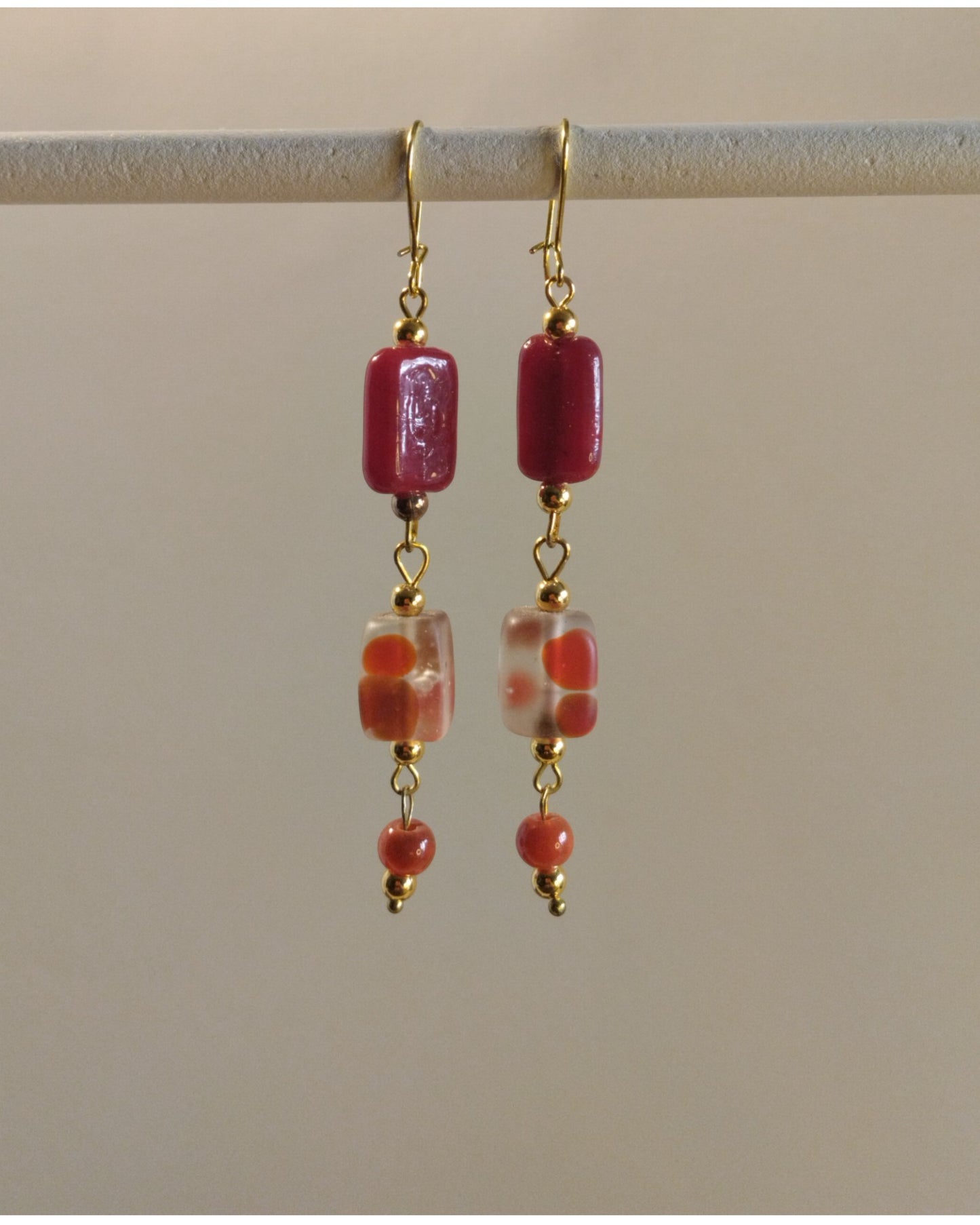 Σκουλαρίκια Μακριά Κόκκινα