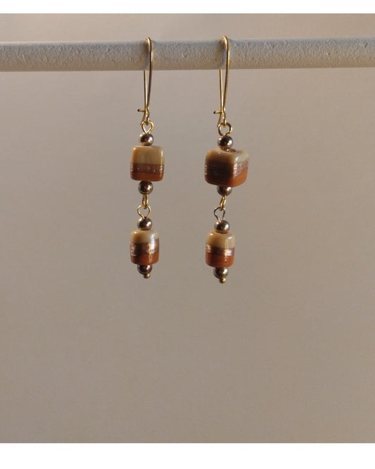 Σκουλαρίκια Μακριά Καφέ