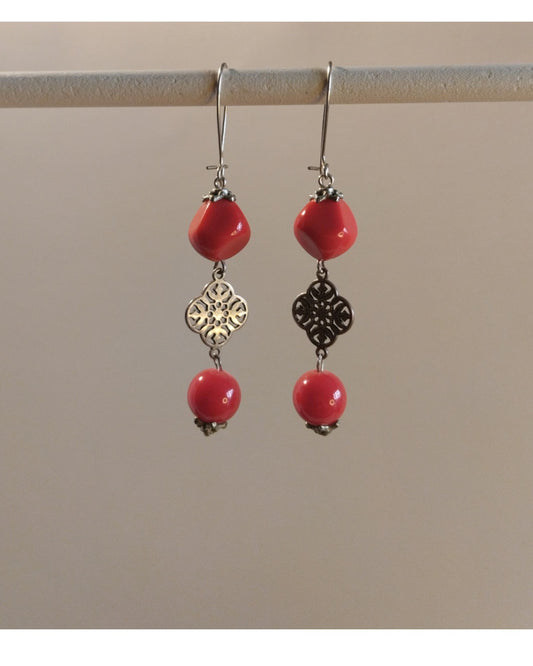 Σκουλαρίκια Κόκκινα Μακριά