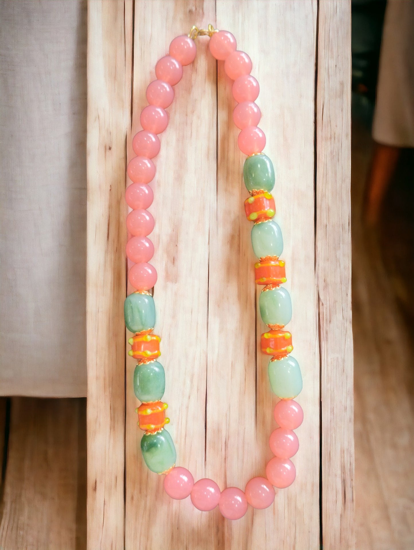 Κολιέ πολύχρωμο με γυάλινες χάντρες