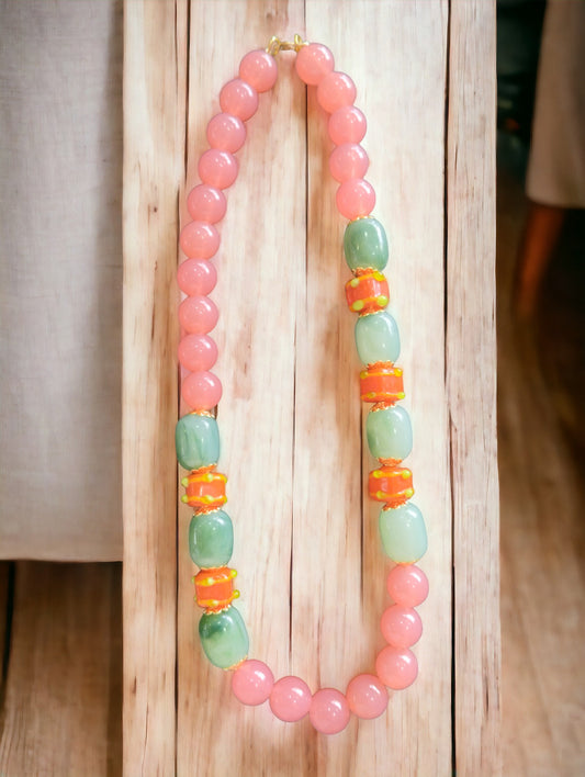 Κολιέ πολύχρωμο με γυάλινες χάντρες