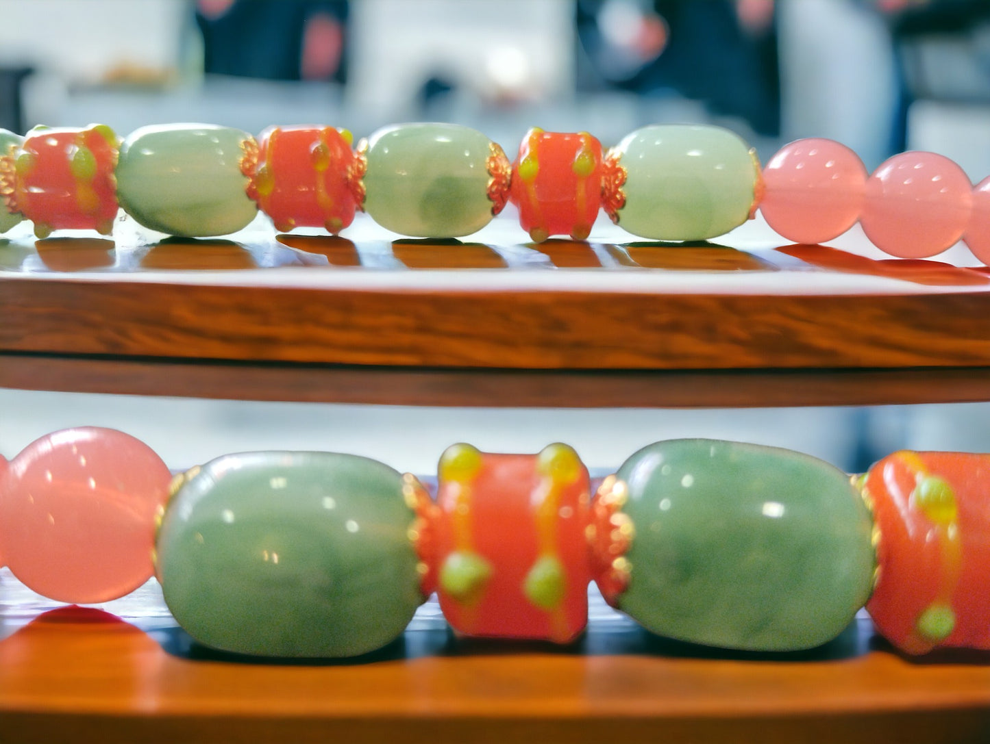 Κολιέ πολύχρωμο με γυάλινες χάντρες