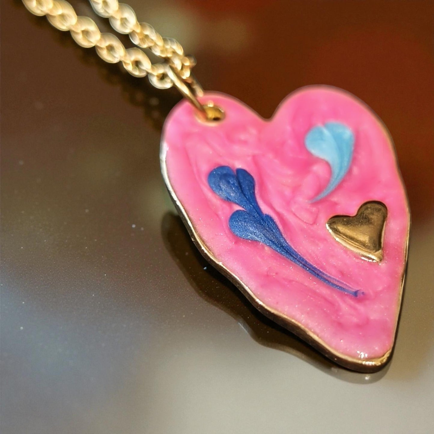 Κολιέ με Ροζ Καρδιά