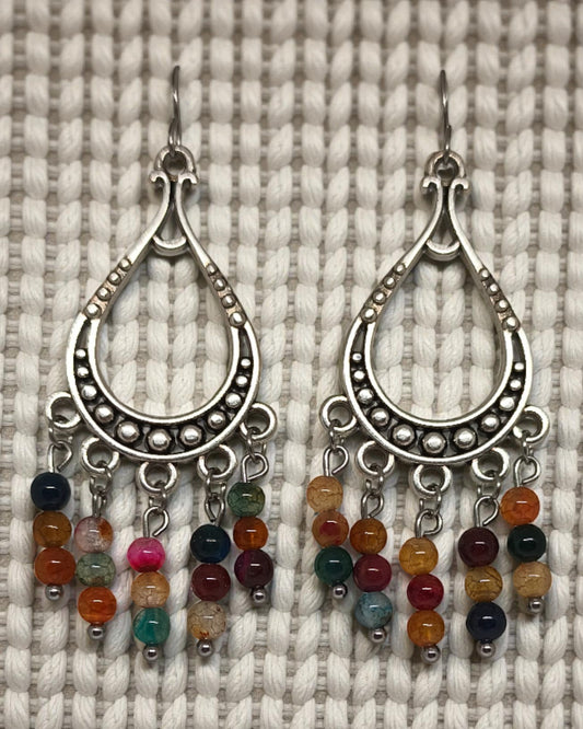 Σκουλαρίκια με Πολύχρωμες Πέτρες