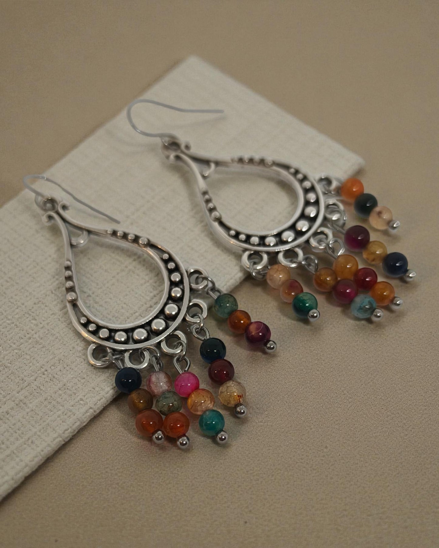 Σκουλαρίκια με Πολύχρωμες Πέτρες